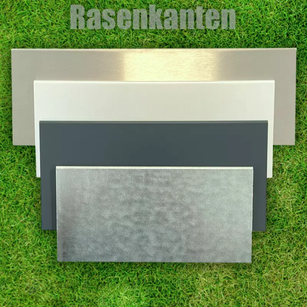 Rasenkante Metall Beeteinfassung Edelstahl- Stahl- Alu eloxiert Grasrand bis 2m